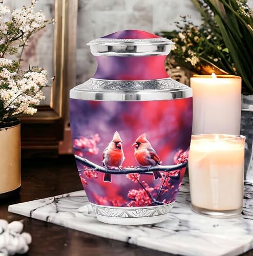 Springtime Cardinal Urns for Human Ashes Decorative Urns for Mom Dad and Remembrance