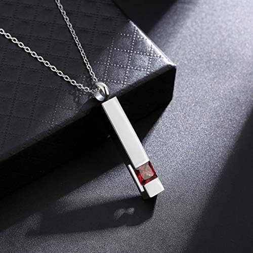 Vertical Bar Zircon Cremation Jewelry Urn Pendant for Ashes