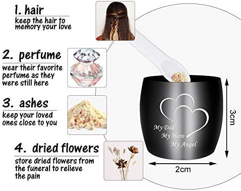 Dletay 157 Inch Mini Urn for Ashes Stainless Steel Keepsake Memorial Holder - My Dad My Hero My Angel