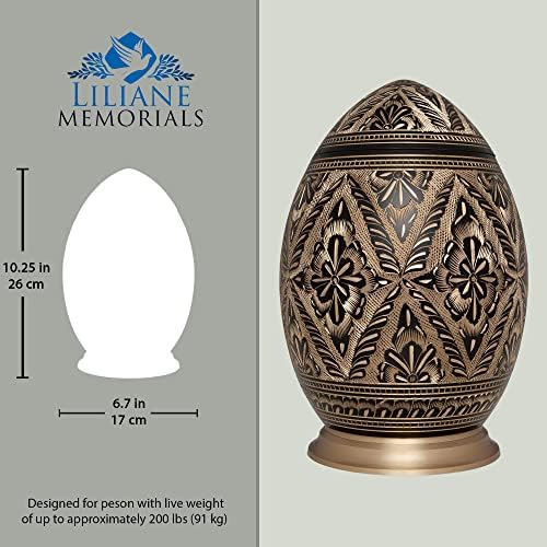 Black and Gold Cremation Urn - Egg Shape