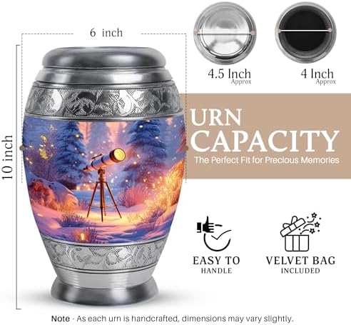 JAGSHASHI Telescope Urns Combo - Large Small Ash Urns for Cremation
