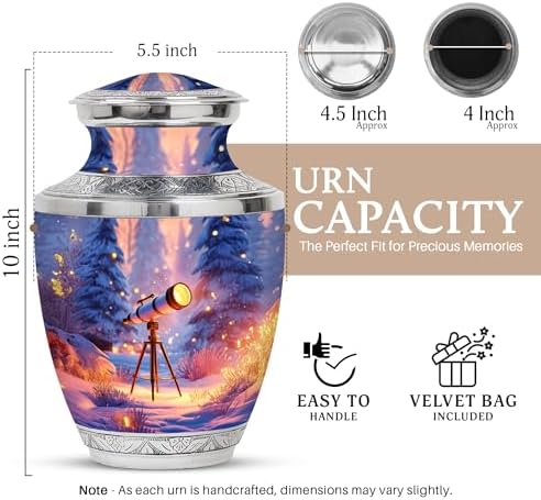 10-Inch Decorative Cremation Urn for Mom Dad