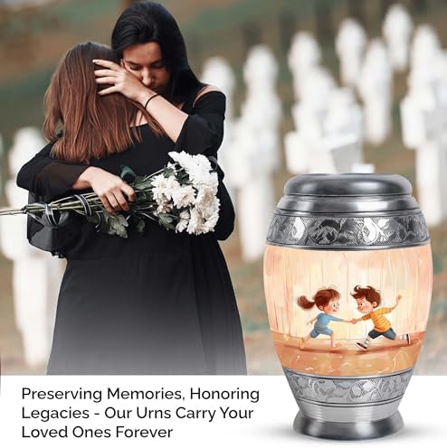 YATHABHISA 10 Inch Urn for Adult Ashes Large Velvet Bag Cremation Urn Decorative Funeral Urn for Men and Women