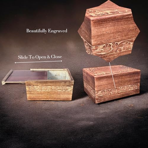 WoodGraphs Svaavs Handcrafted Engraved Wooden Urn Box Small Size
