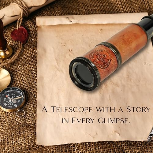 Vintage Brass Telescope with Leather Wrap by Dollond London