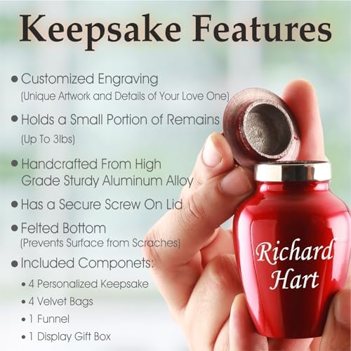 Personalized Angel Wings Cremation Urn - 4 Small Keepsakes