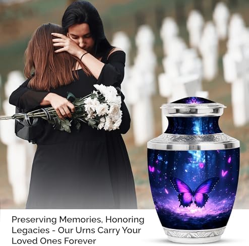 Purple Butterfly Urn Enchanted Forest 10 Inch