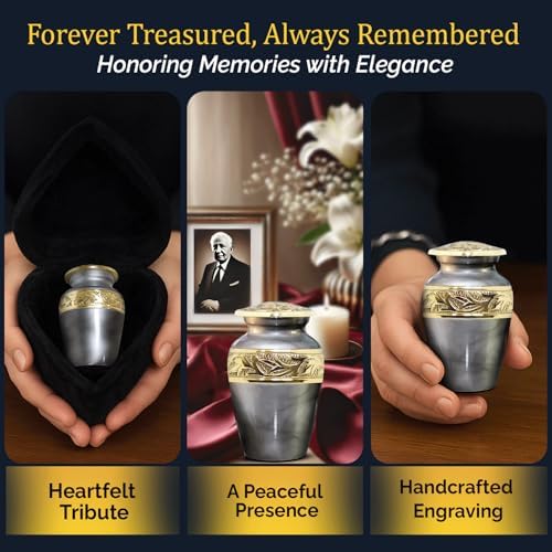 Solace Forever Small Urn for Ashes - Gray Mini Urn