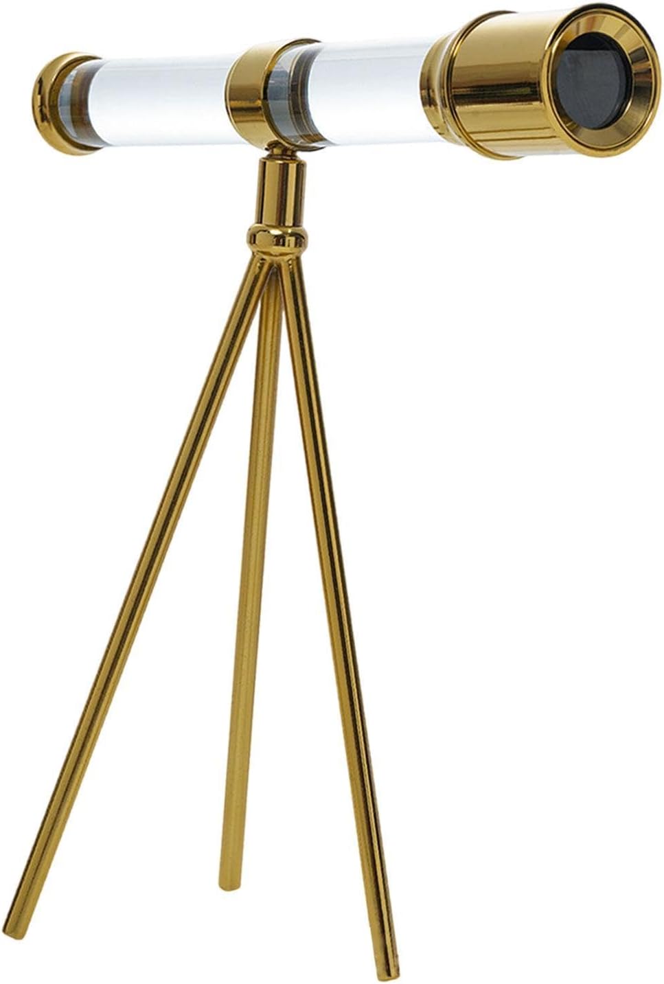 Glass Telescope with Metal Bracket Decorative Statue for Home Decor