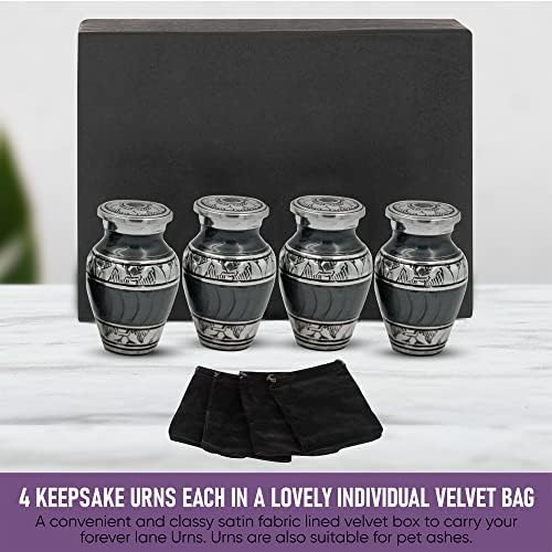 Forever Lane Keepsake Cremation Urns Set of 4 with Velvet Box