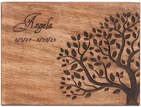Personalized Wooden Cremation Urn Tree With Bird Design