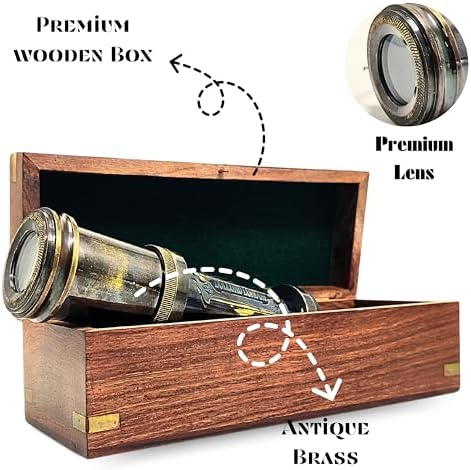 Antique Telescope with Wooden Box 16 Inches