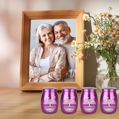 Mini Urns for Ashes Keepsake Set of 4 Purple