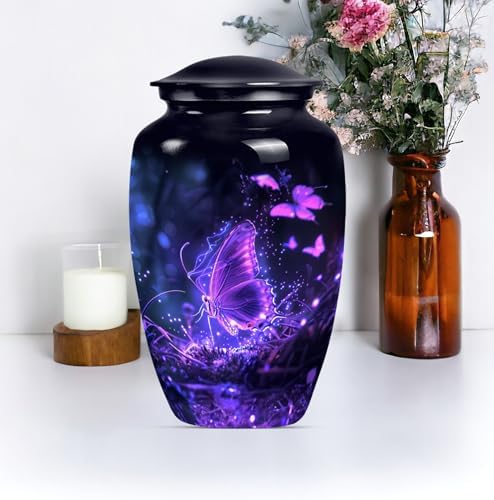 Stunning Butterfly Urns for Human Ashes 10 Inch Capacity with Velvet Bag