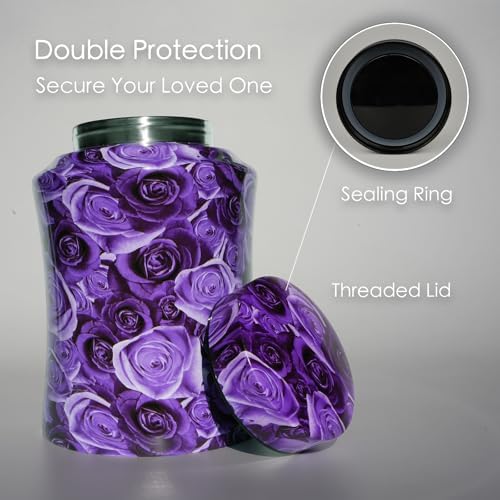 Purple Rose Cremation Urn for Human Ashes Up to 180 lbs