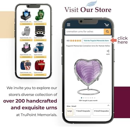 Trupoint Memorials Mini Heart Urn with Stand