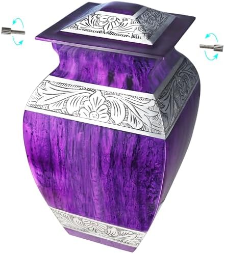 Purple Square Urn for Ashes - Large Full Size
