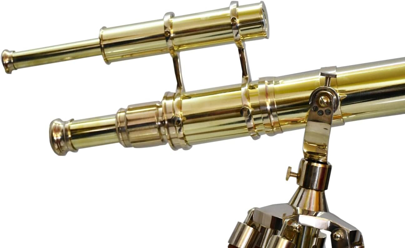 Royal Vintage Nautical Brass Telescope with Wooden Tripod Stand