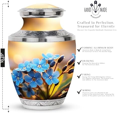 Cremation Flower Urn - 10 Inch Elegant Ashes Container
