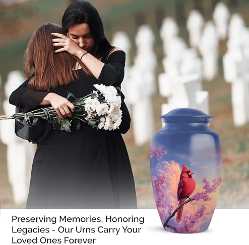 Yatskia Purple Cardinal Bird Cremation Urn for Adult Ashes