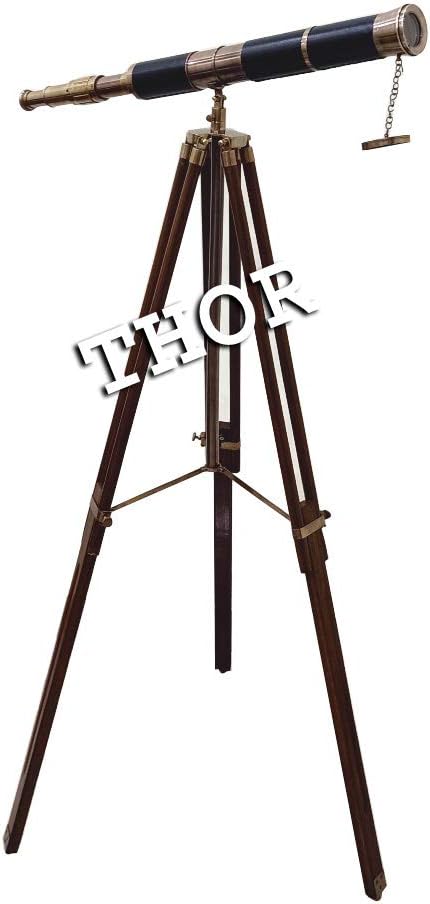Vintage Look Antique Telescope with Tripod Set of 2
