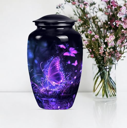 Stunning Butterfly Urns for Human Ashes 10 Inch Capacity with Velvet Bag
