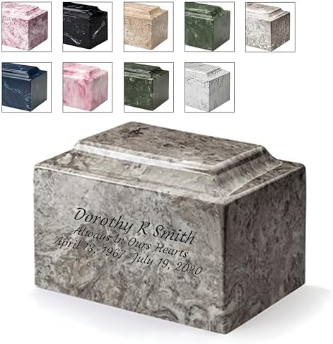 Custom Engraved Mackenzie Urn Vault - 3 Lines of Engraving Included Cashmere Gray Color