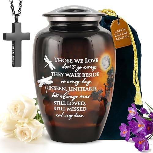 Handcrafted Large Urn for Ashes - Funeral Cremation Urn Set