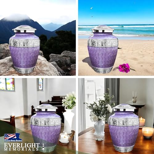 Forever After Cremation Urn for Human Ashes - Lavender Large Decorative Urn for Adult