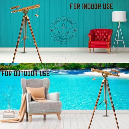 Victorian Marine Antique Brass Telescope Floor Stand