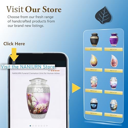 Purple Butterfly Decorative Urn for Cremation Ashes - Large