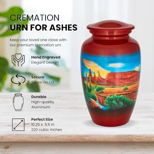 Sonoran Desert Adult Cremation Urn Red