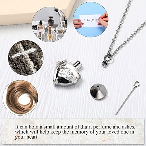 MTLEE 3 Piece Cremation Urn Necklace Set