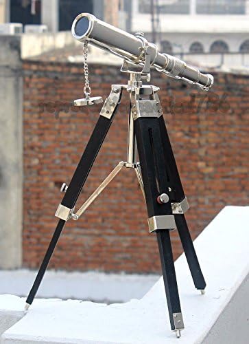 Vintage Brass Desk Telescope with Adjustable Tripod Stand