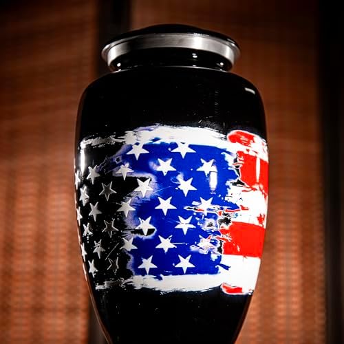 Military Urn for Human Ashes - American Flag Cremation Urn Made in USA