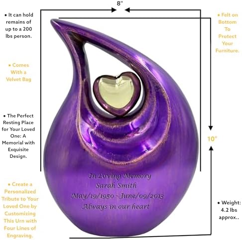 Gorgeous Purple Cremation Urn with Personalization