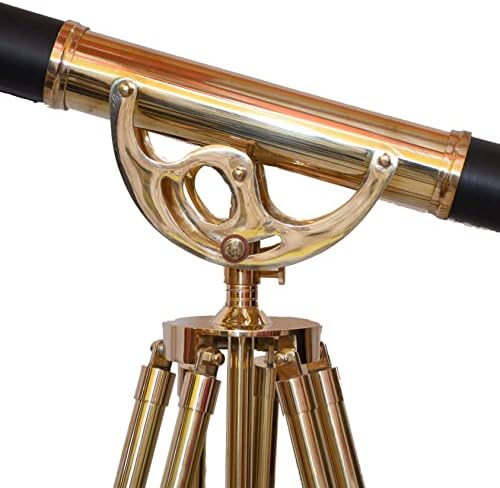 Maritime Antique Brass Telescope with Floor Stand