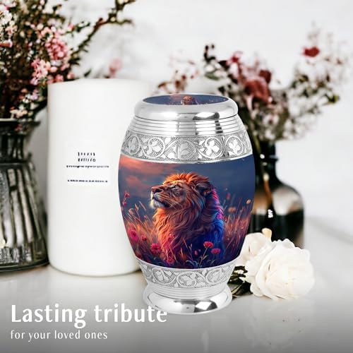 Majestic Lion Cremation Urn for Adult Ashes - 10 Inch
