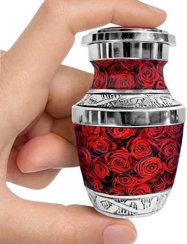 Crimson Rose Urn for Ashes - Small Memorial Urn for Women