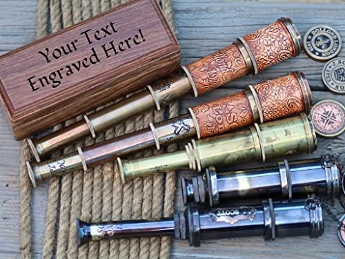 Personalized Marine Telescope Brass Spyglass Nautical Replica
