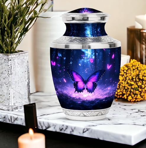 Purple Butterfly Urn Enchanted Forest 10 Inch