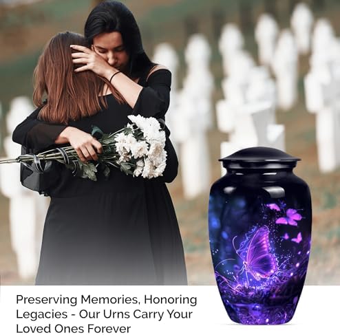 Stunning Butterfly Urns for Human Ashes 10 Inch Capacity with Velvet Bag