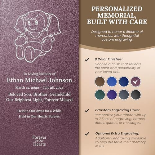 Amaranthine Urn Decorative Cremation Urn for Human Ashes - Customizable Text Color Base