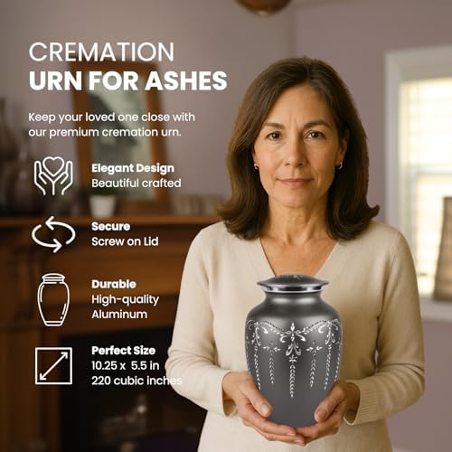 Fancy Flourish Cremation Urn for Ashes - Adult Size
