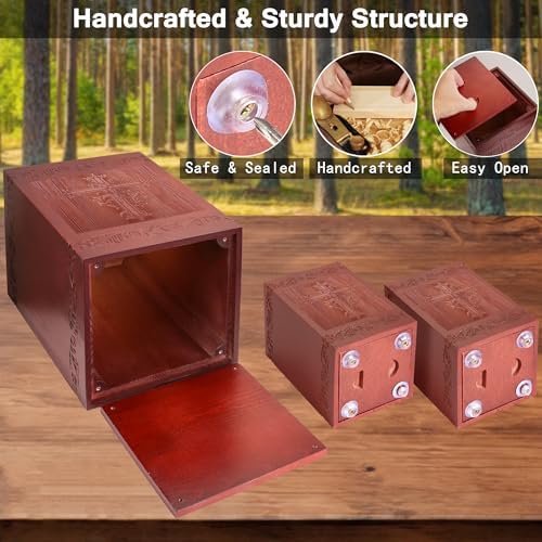 Wooden Cremation Urn for Human Handmade Decorative Box
