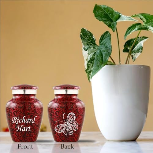 Personalized Butterfly Cremation Urn with Engraving - 4 Small Keepsakes