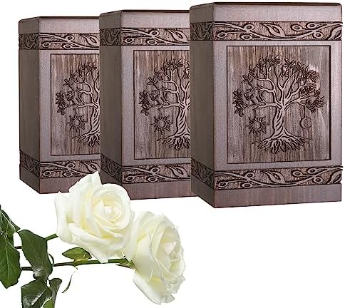 Wooden Tree of Life Cremation Urn for Human and Pet Ashes