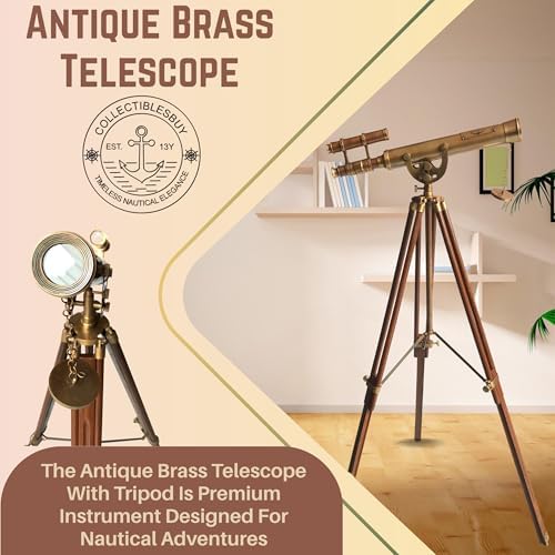 Victorian Marine Antique Brass Telescope Floor Stand