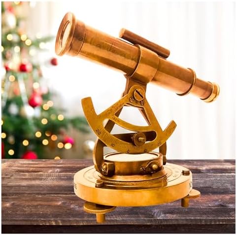 Brass Alidade Telescope 4 Inch with Base Compass