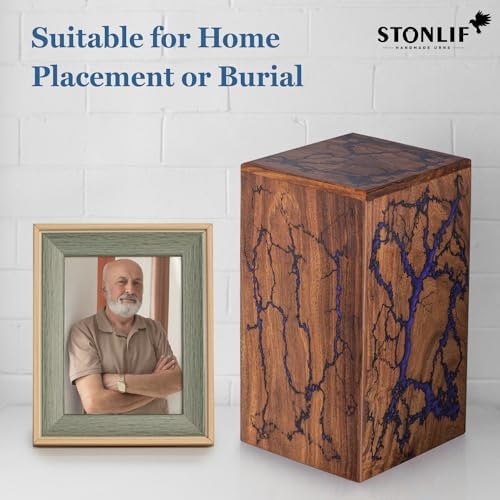 Elegant Purple Wooden Urn for Human Ashes - 1pc